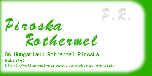 piroska rothermel business card